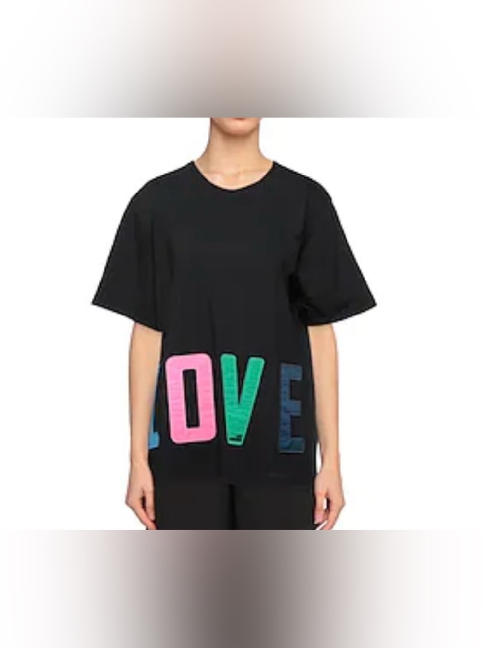 MOSCHINO Ladies Designer T-shirt  100% Cotton LOVE Spell Out Womens Size 6 M/L​